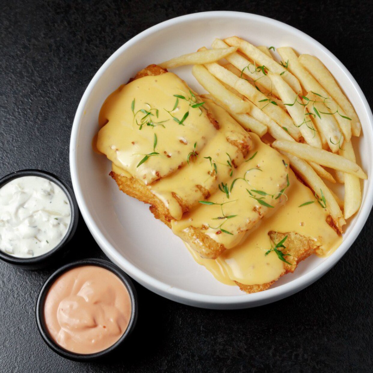 Fish and Chips из филе пикши в фирменной панировке